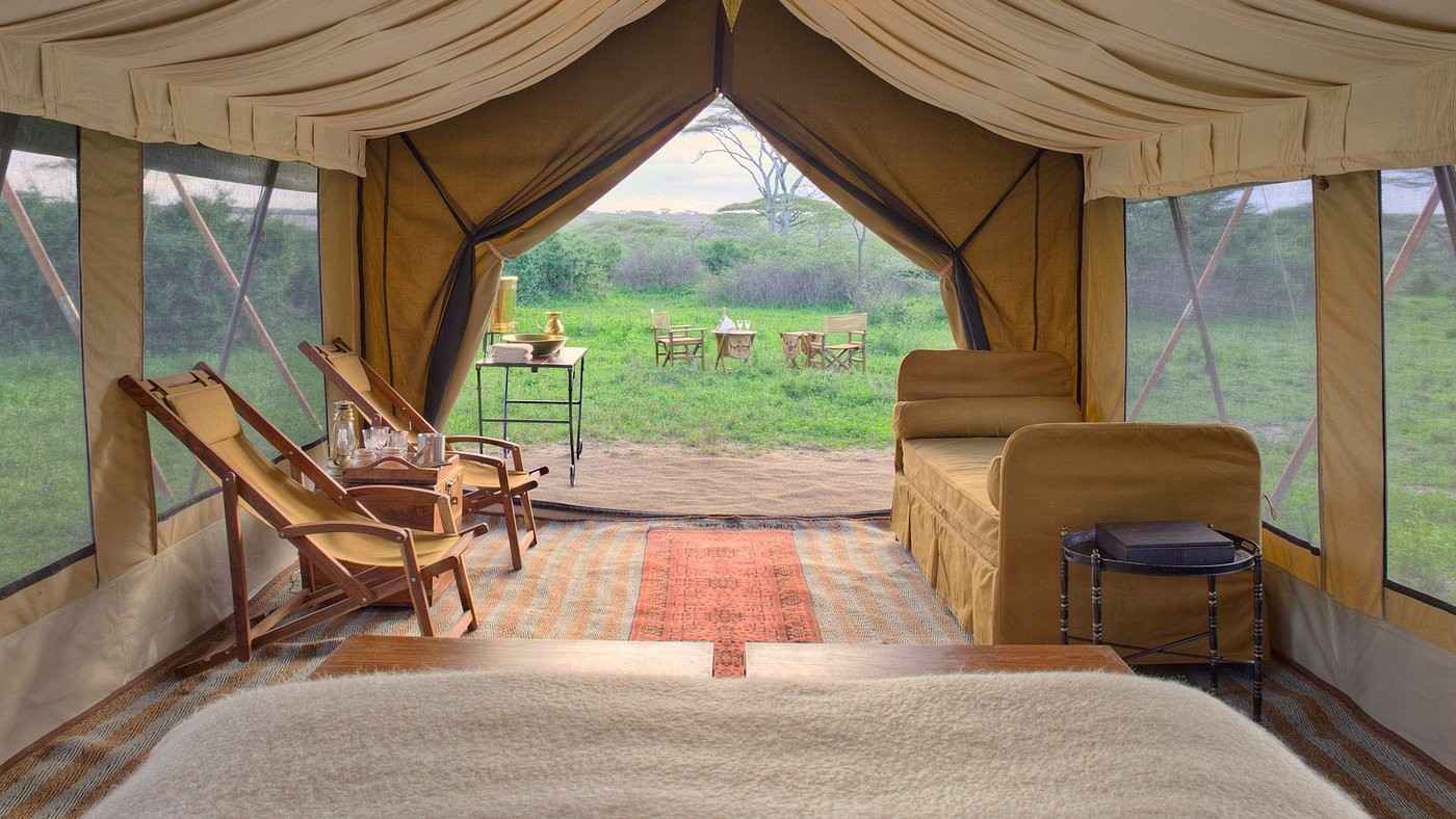 Accommodation exterior and setting of &Beyond Serengeti Under Canvas in Tanzania