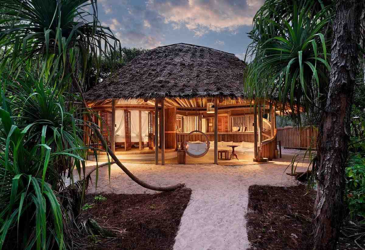 Accommodation exterior and setting of &Beyond Mnemba Island in Tanzania