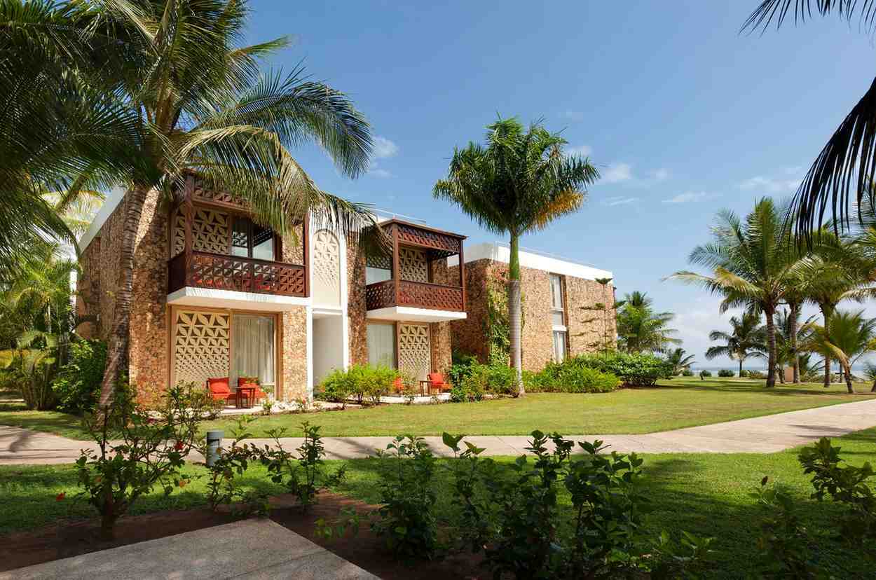 Accommodation exterior and setting of Melia Zanzibar in Tanzania