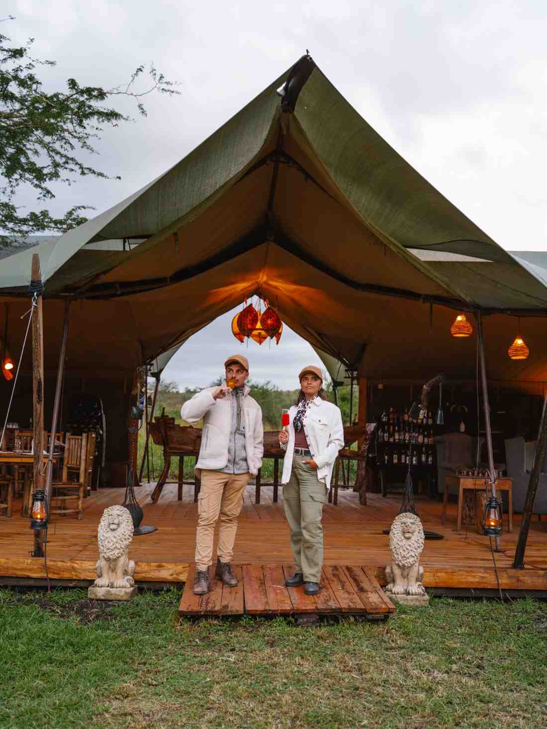 asanja-moru tented bedroom with kopje view