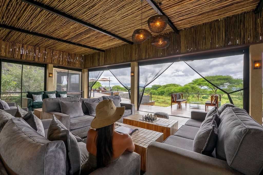 Tarangire Elephant Springs lounge and plains outlook