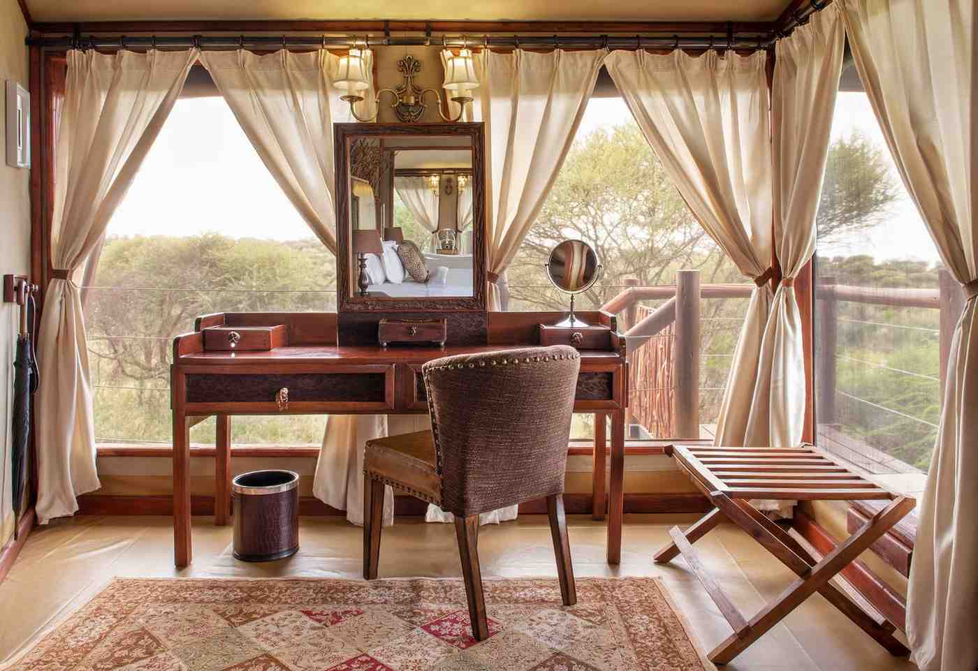 Tarangire Kuro Treetops Lodge elevated deck among baobabs