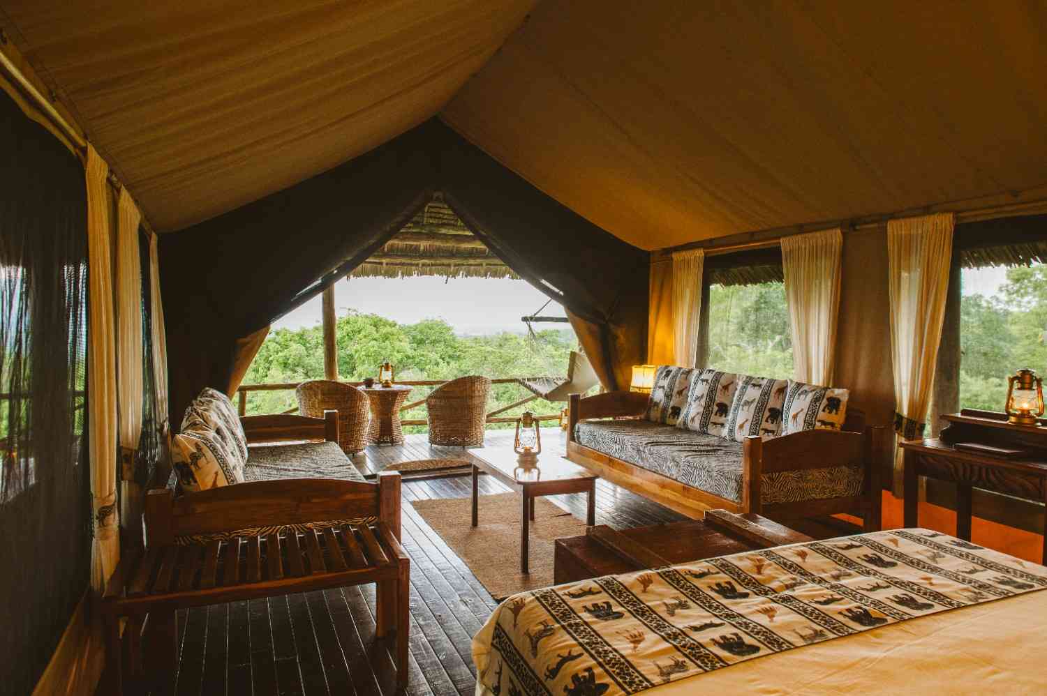 Vuma Hills Tented Camp hilltop view over Mikumi
