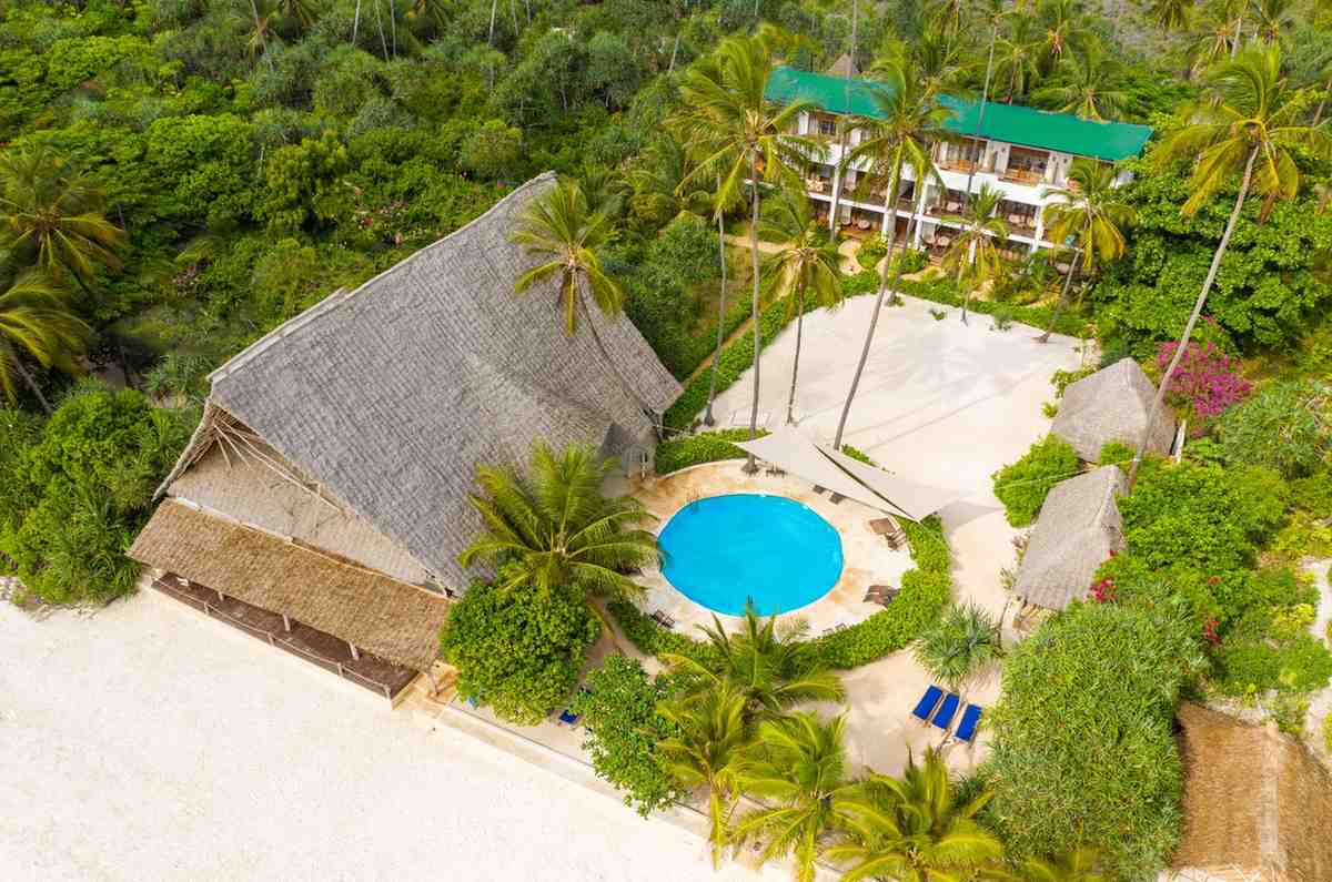 Beachfront terrace and ocean views at Zanzibar Magic in Matemwe