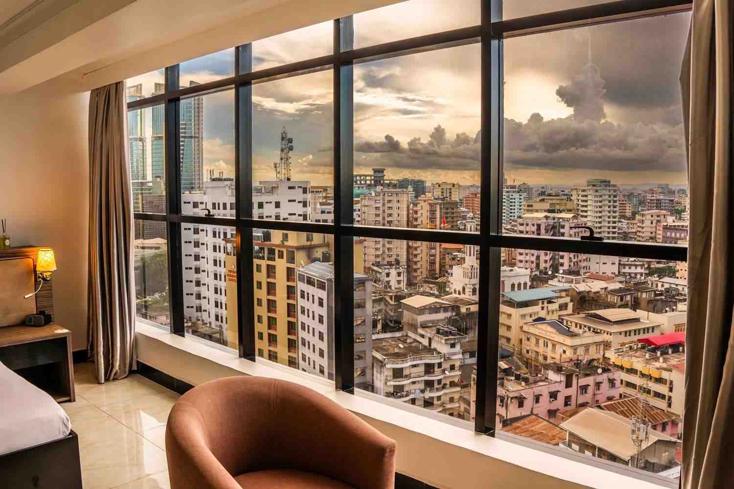 Exterior view of golden tulip dar city center — central dar es salaam city hotel accommodation in Tanzania