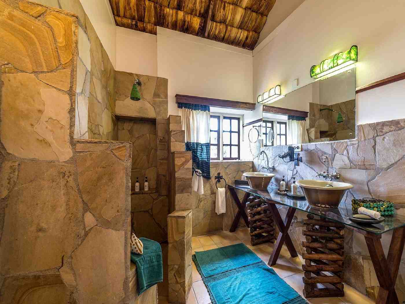Exterior view of hatari lodge — modern-retro villas on the edge of arusha national park accommodation in Tanzania
