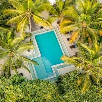 Uzuri Boutique Hotel pool aerial view