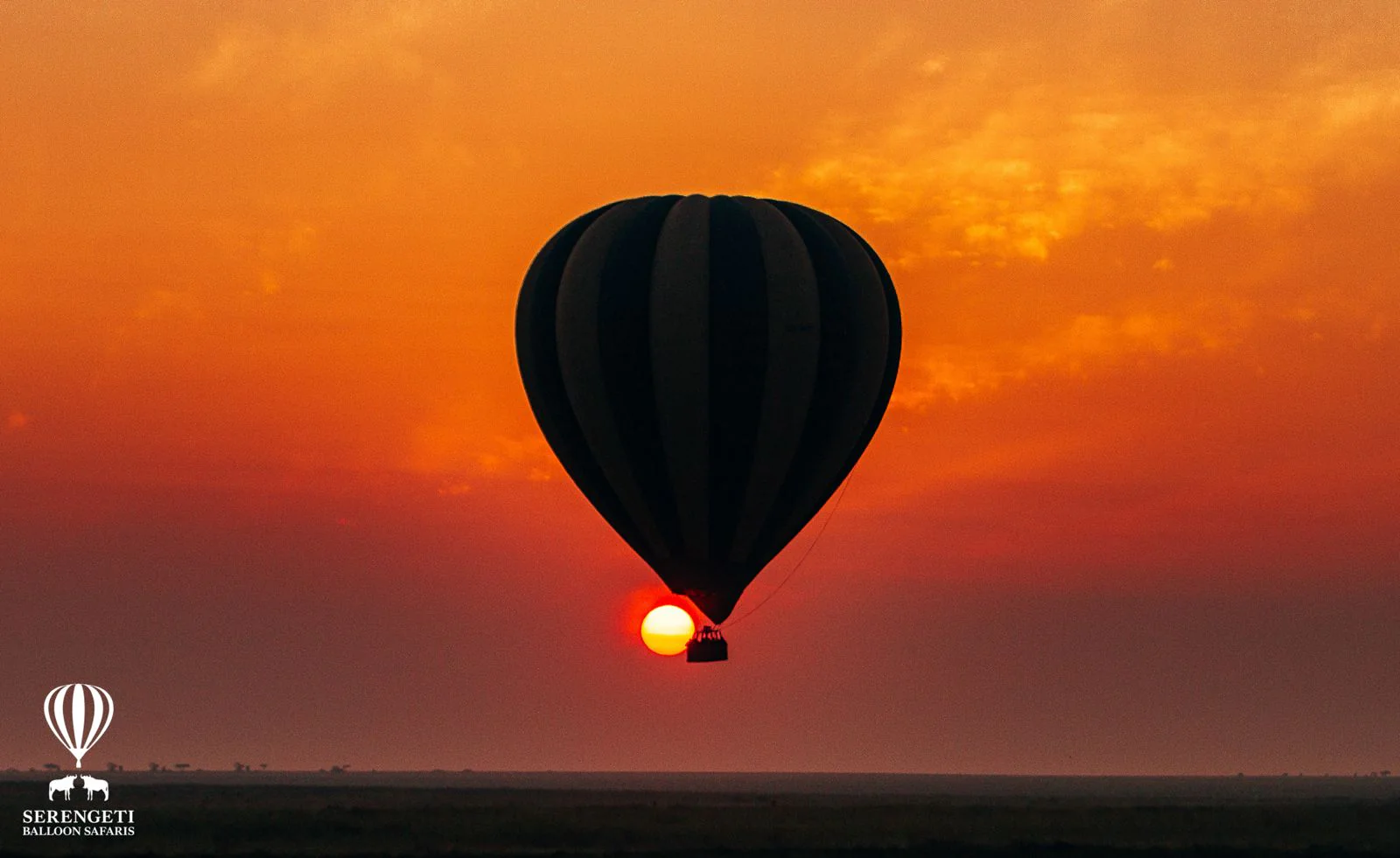 Sunset over Serengeti plains