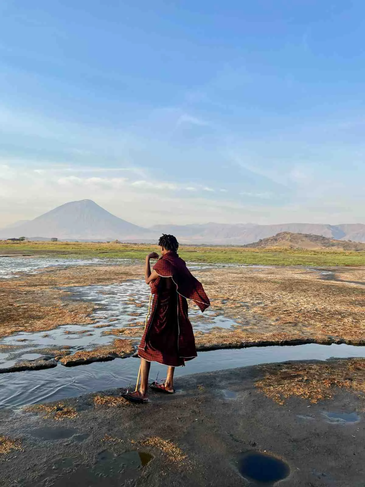 Trekking through Rift Valley highlands toward Lake Natron