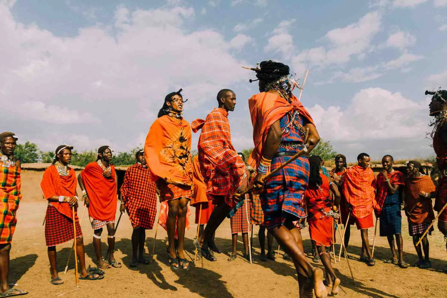 Maasai warriors competing at the Maasai Olympics