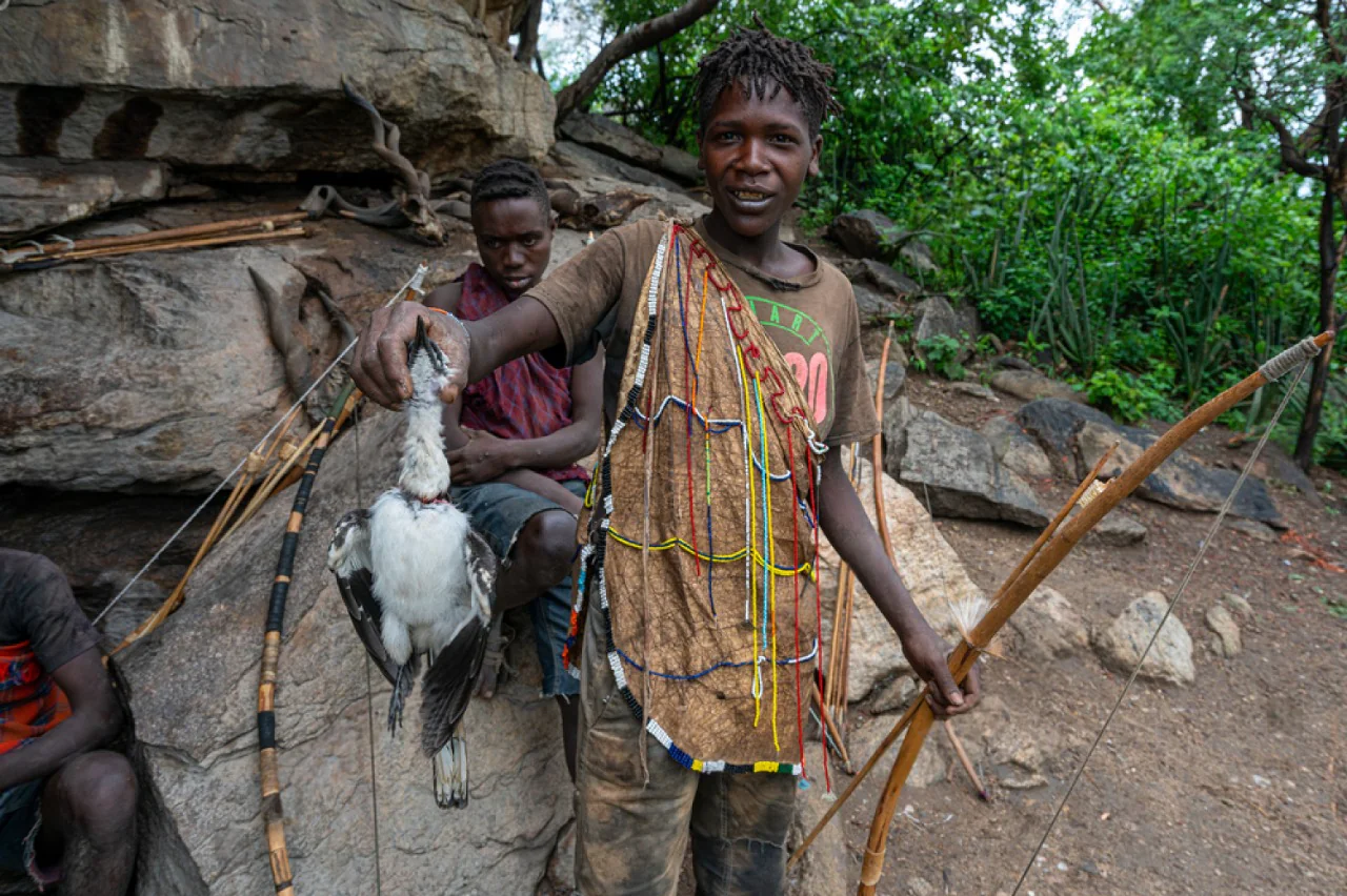 Hadzabe hunter in the bush